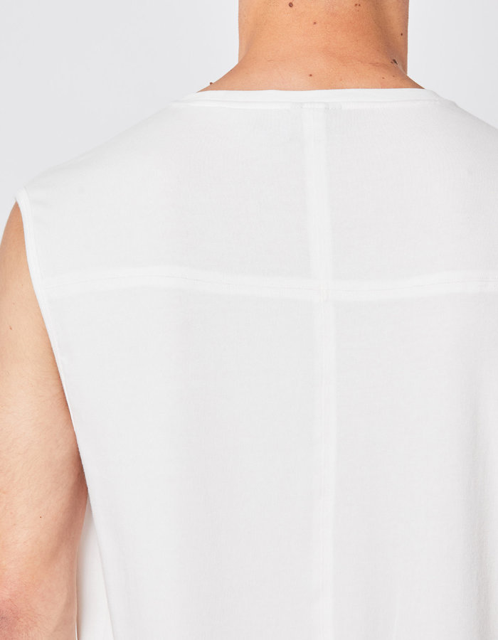 THOM KROM STRETCH COTTON & MODAL MUSCLE TEE - OFF WHITE