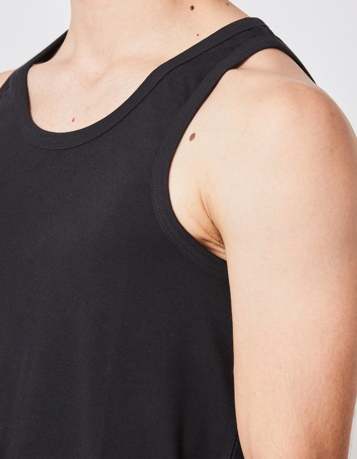 THOM KROM STRETCH COTTON TANK TOP -BLACK