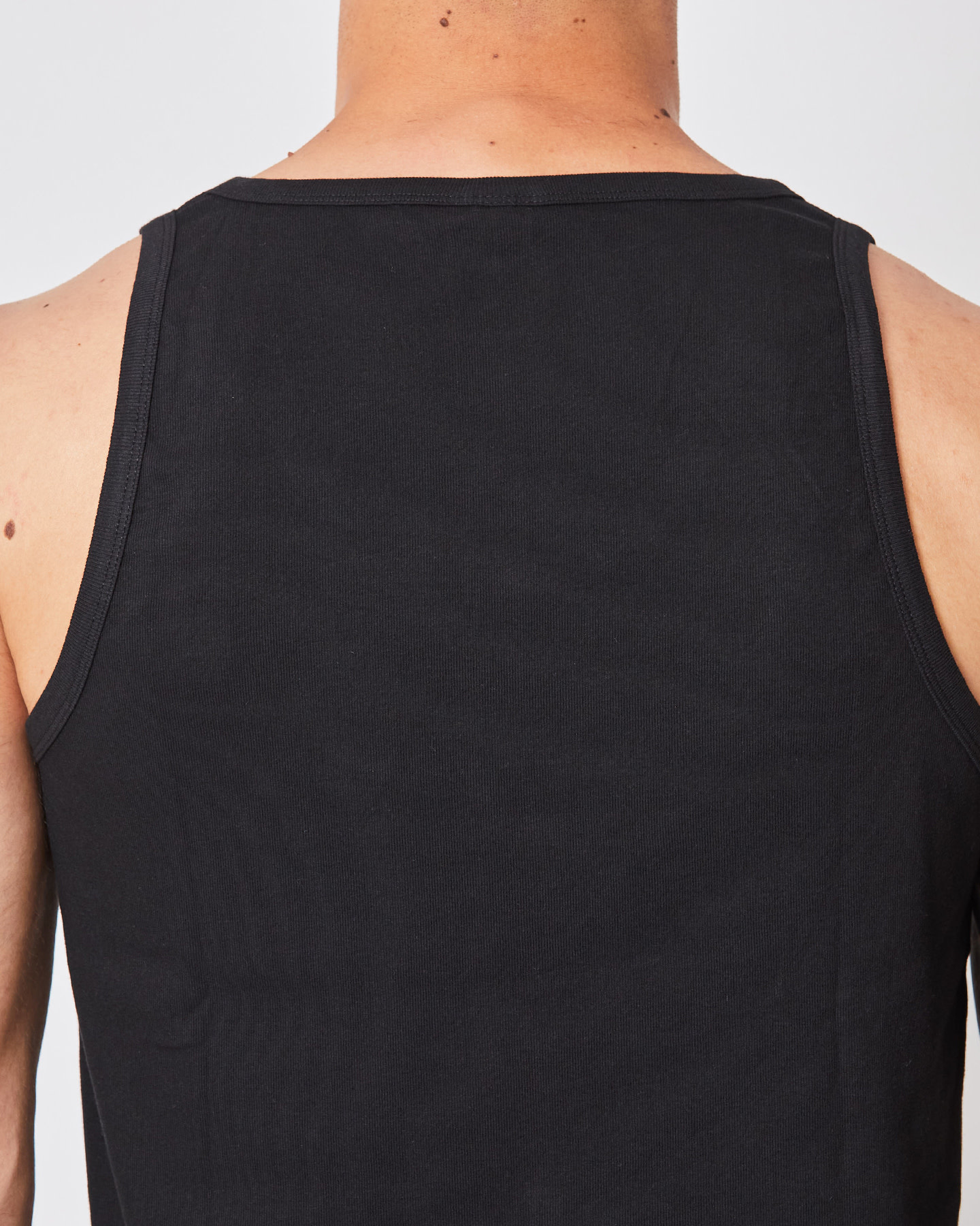 Stretch Cotton Tank Top in Black by Thom Krom