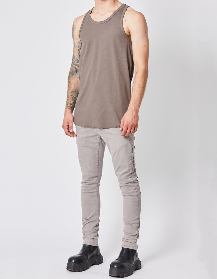 THOM KROM STRETCH COTTON TANK TOP - FOSSIL