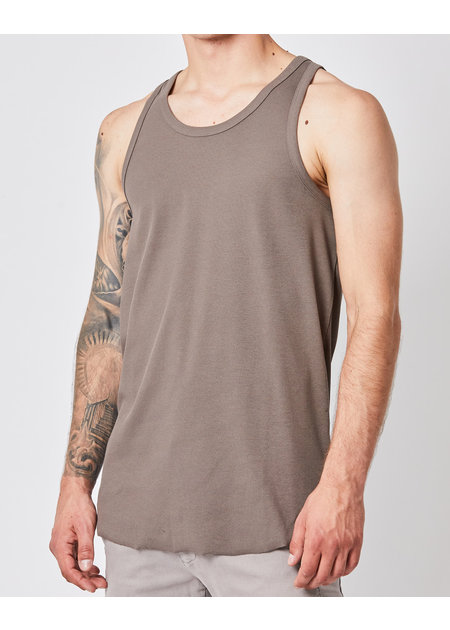 Stretch Cotton Tank Top in Black by Thom Krom