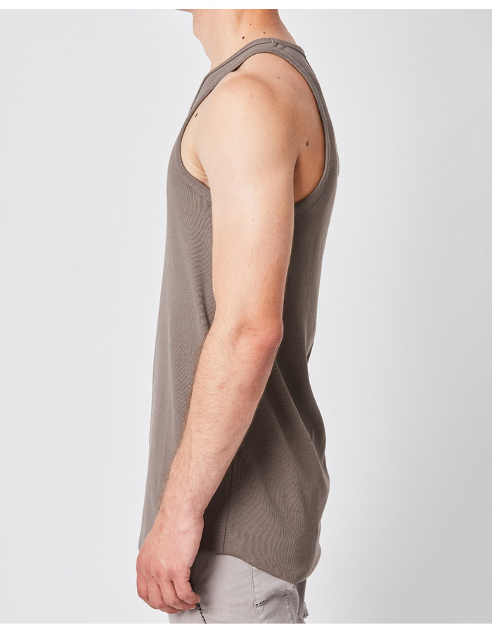 THOM KROM STRETCH COTTON TANK TOP - FOSSIL