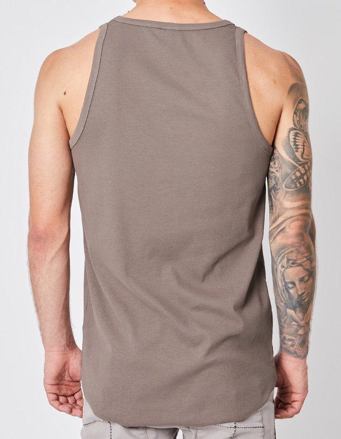 THOM KROM STRETCH COTTON TANK TOP - FOSSIL