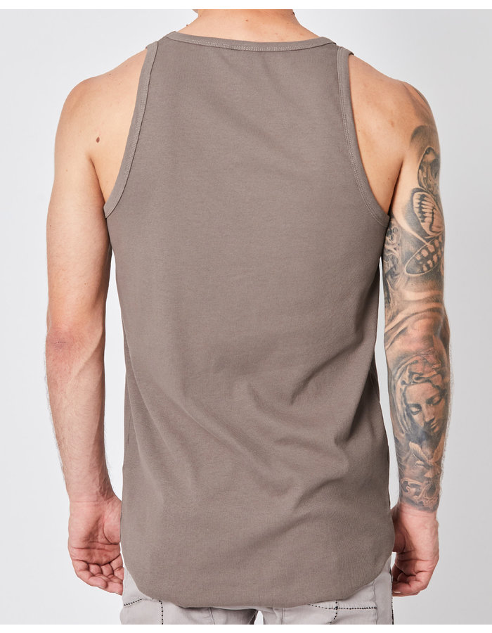 THOM KROM STRETCH COTTON TANK TOP - FOSSIL