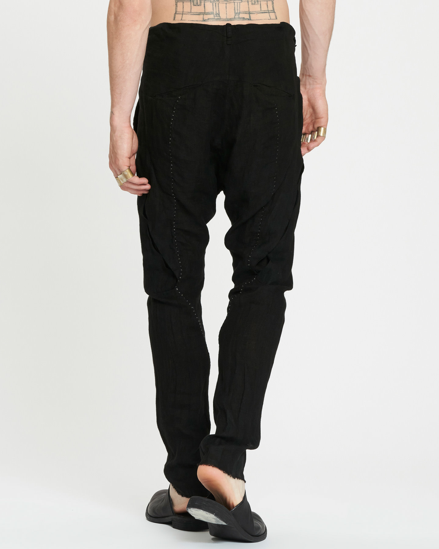 Side Pleat Baggy Pants in black by Masnada | Shop Unaltd NYC