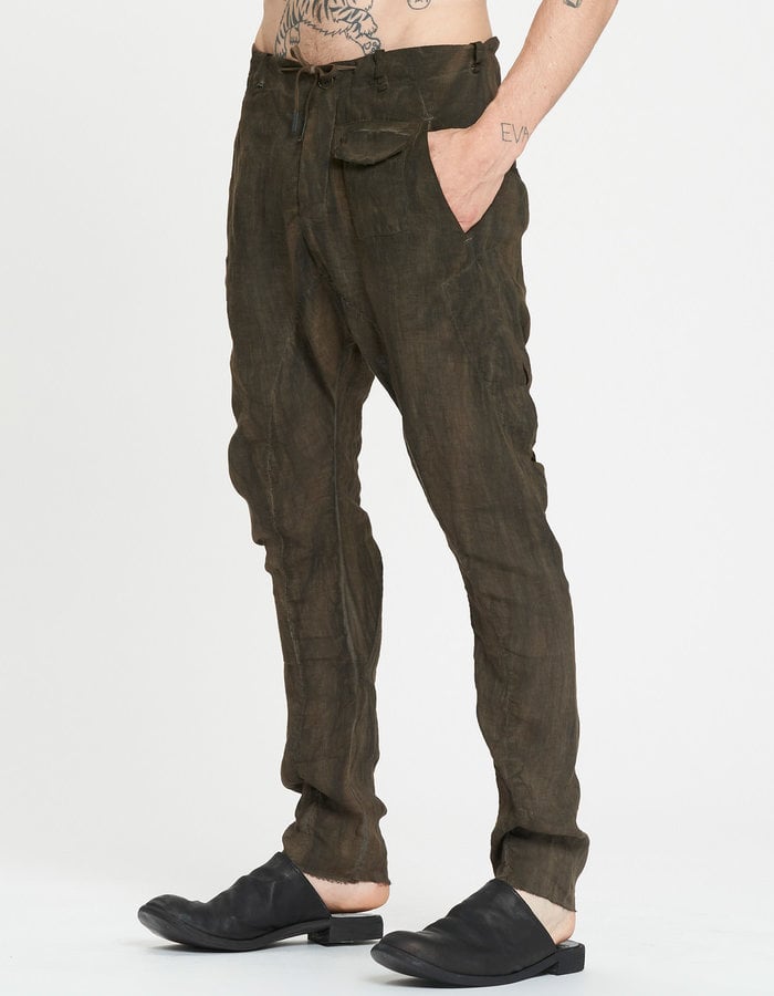 MASNADA SIDE PLEAT BAGGY PANTS - GRANITE