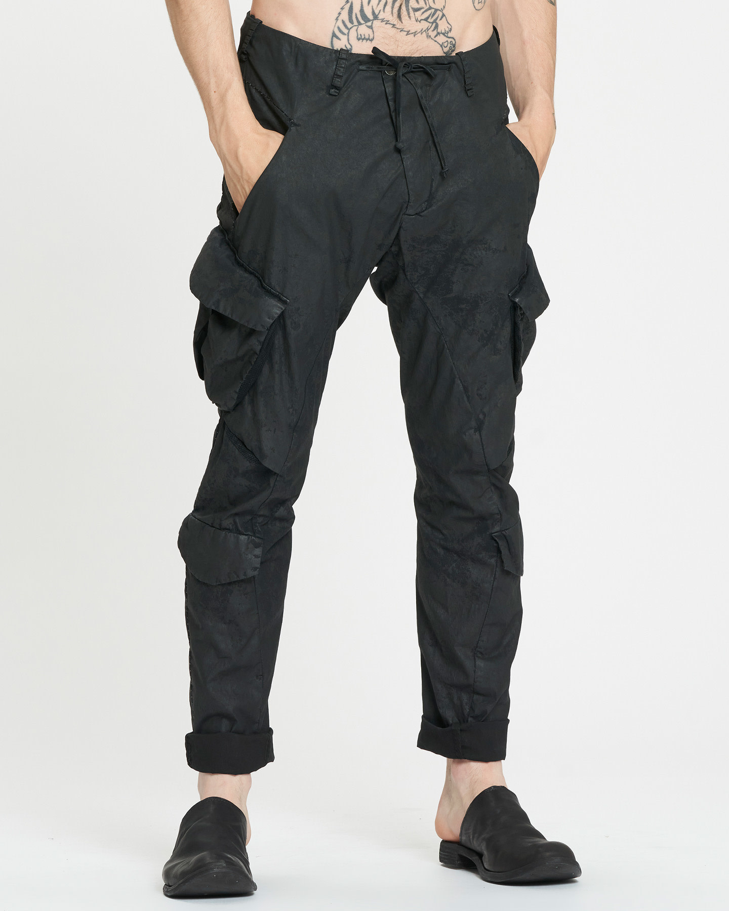 VENTILATED BAGGY COMBAT PANTS - SMEARED