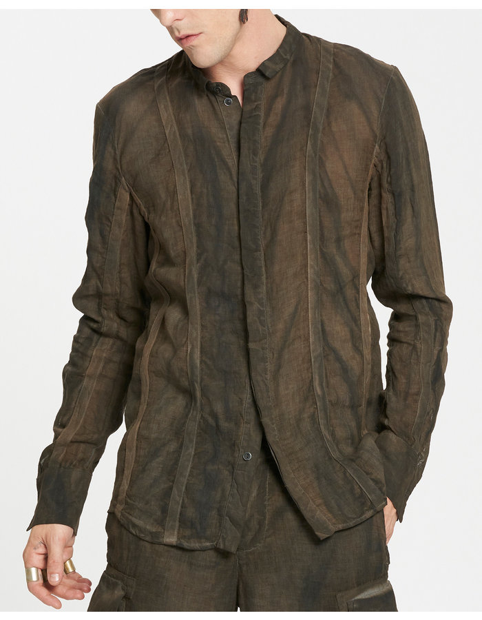 MASNADA TAPED SLIM SHIRT - GRANITE