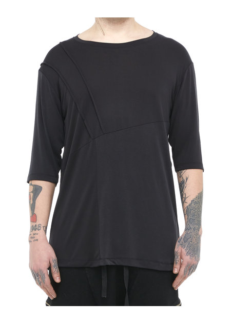 LA HAINE INSIDE US MODAL BLEND T-SHIRT WITH PLEATING - ANTHRACITE