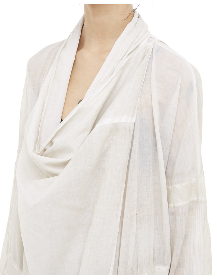 STUDIO B3 COTTON GAUZE CARDIGAN W/ DRAWSTRINGS - SAND