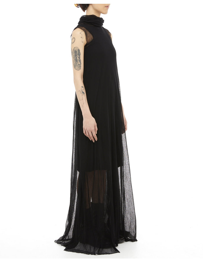 STUDIO B3 MESH & JERSEY LONG MAXI DRESS