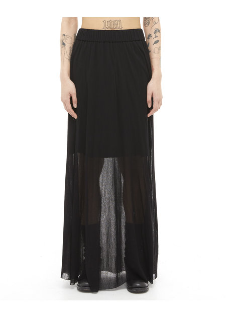 STUDIO B3 MESH JERSEY LAYERED MAXI SKIRT