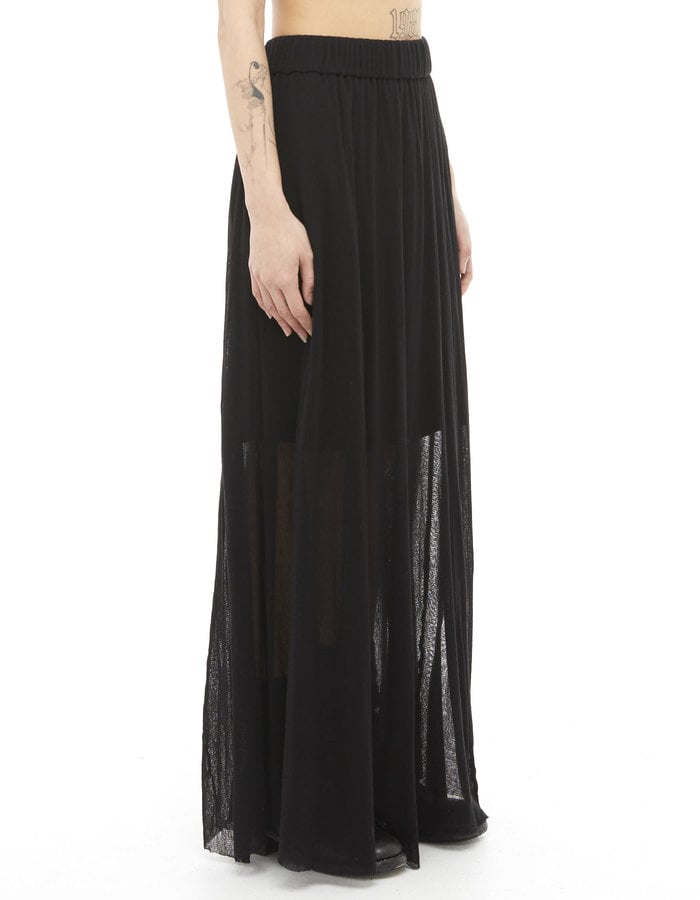 STUDIO B3 MESH JERSEY LAYERED MAXI SKIRT