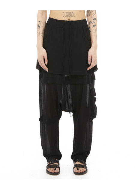 STUDIO B3 LIGHT VISCOSE LAYERED DROP CROTCH PANT