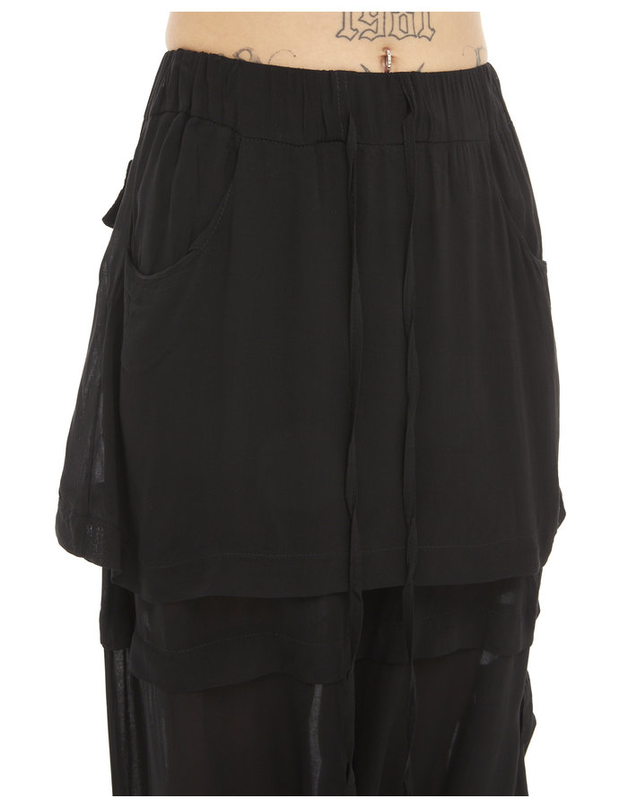 STUDIO B3 LIGHT VISCOSE LAYERED DROP CROTCH PANT