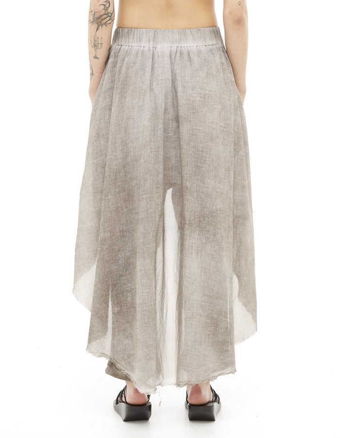 STUDIO B3 ASYMMETRIC SKIRTED COTTON GAUZE PANT - SLATE