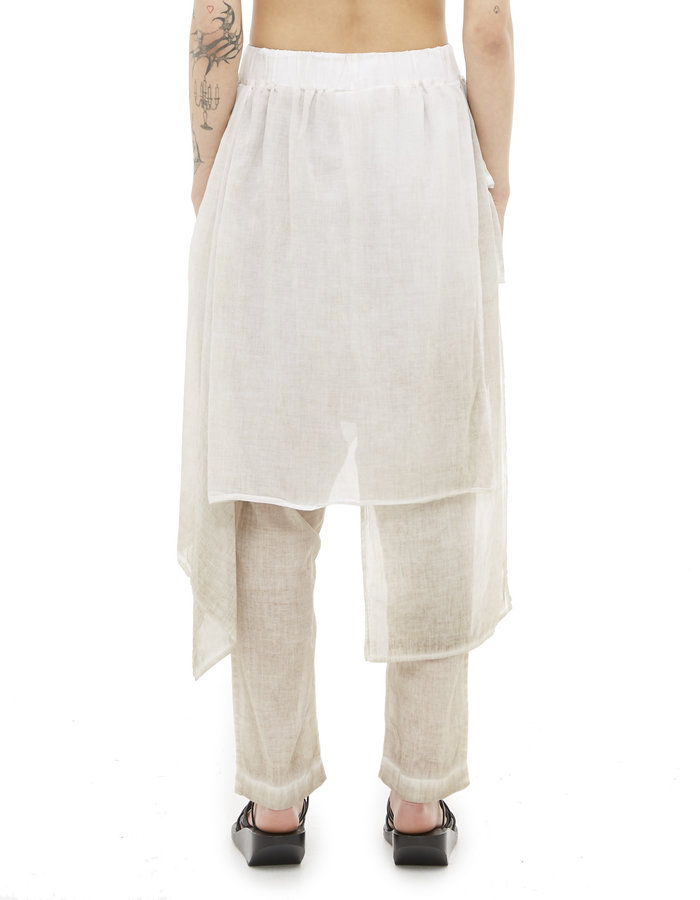 STUDIO B3 SKIRTED PANEL DROP CROTCH PANT - SAND