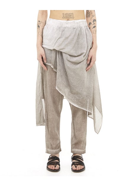 STUDIO B3 SKIRTED PANEL DROP CROTCH PANT - SLATE