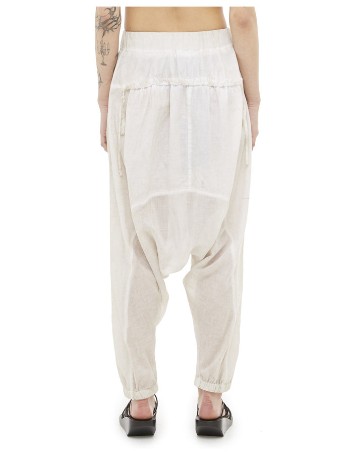 STUDIO B3 COTTON GAUZE DROP CROTCH PANT WITH DRAWSTRING - SAND