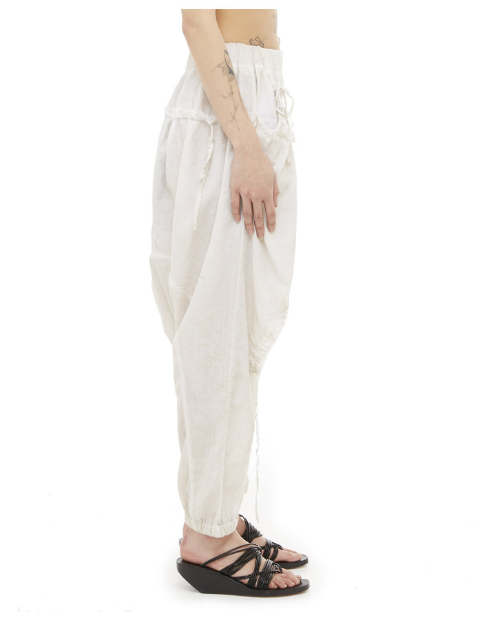 STUDIO B3 COTTON GAUZE DROP CROTCH PANT WITH DRAWSTRING - SAND