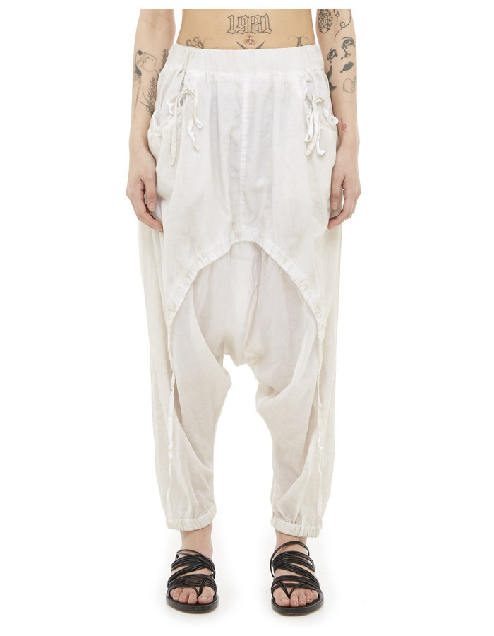 STUDIO B3 COTTON GAUZE DROP CROTCH PANT WITH DRAWSTRING - SAND