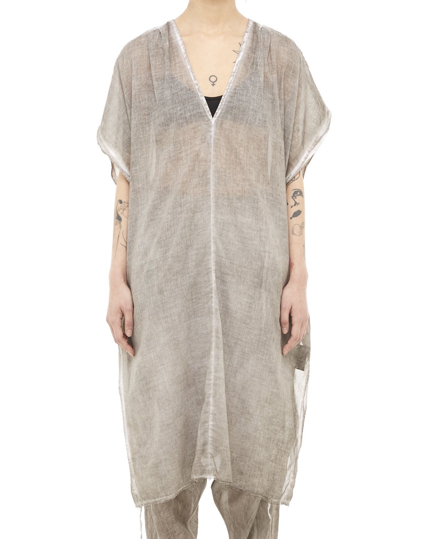 COTTON GAUZE KAFTAN - SLATE