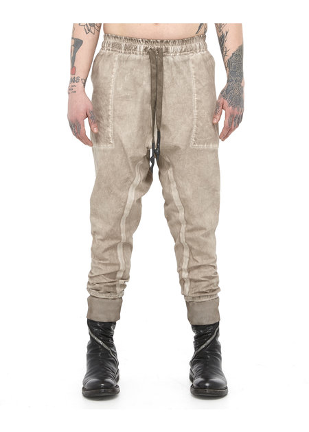 69 BY ISAAC SELLAM LC TAPED STRETCH POPLIN DROP CROTCH JOGGER - TAUPE