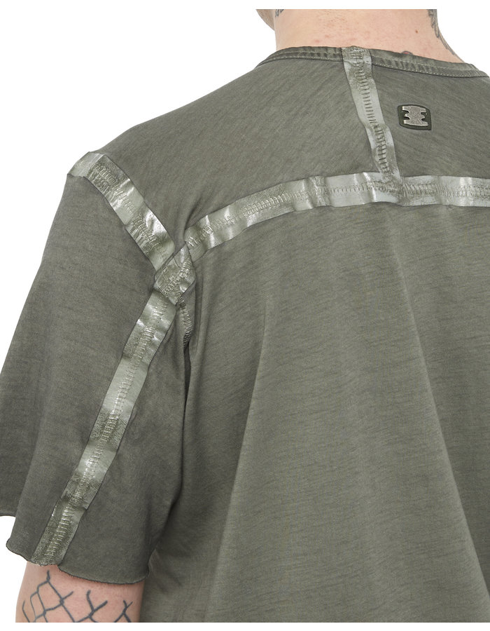 69 BY ISAAC SELLAM INTERSECTION TAPED COTTON T-SHIRT - ARMY