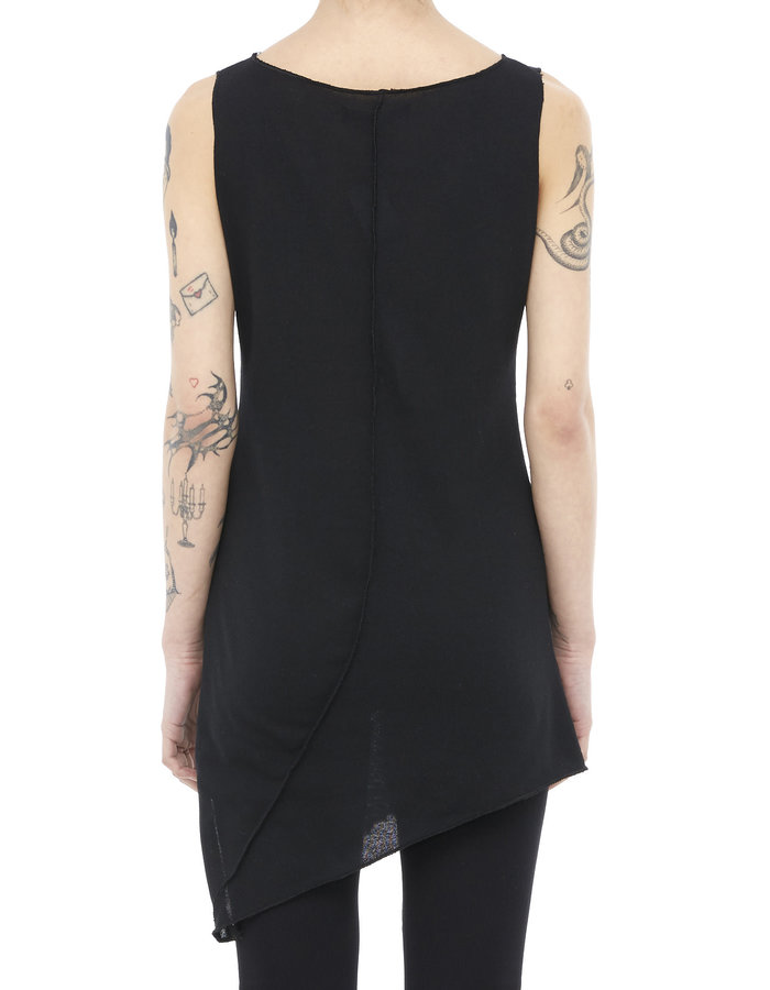 LA HAINE INSIDE US SEAMED COTTON BLEND ASYMMETRIC TANK