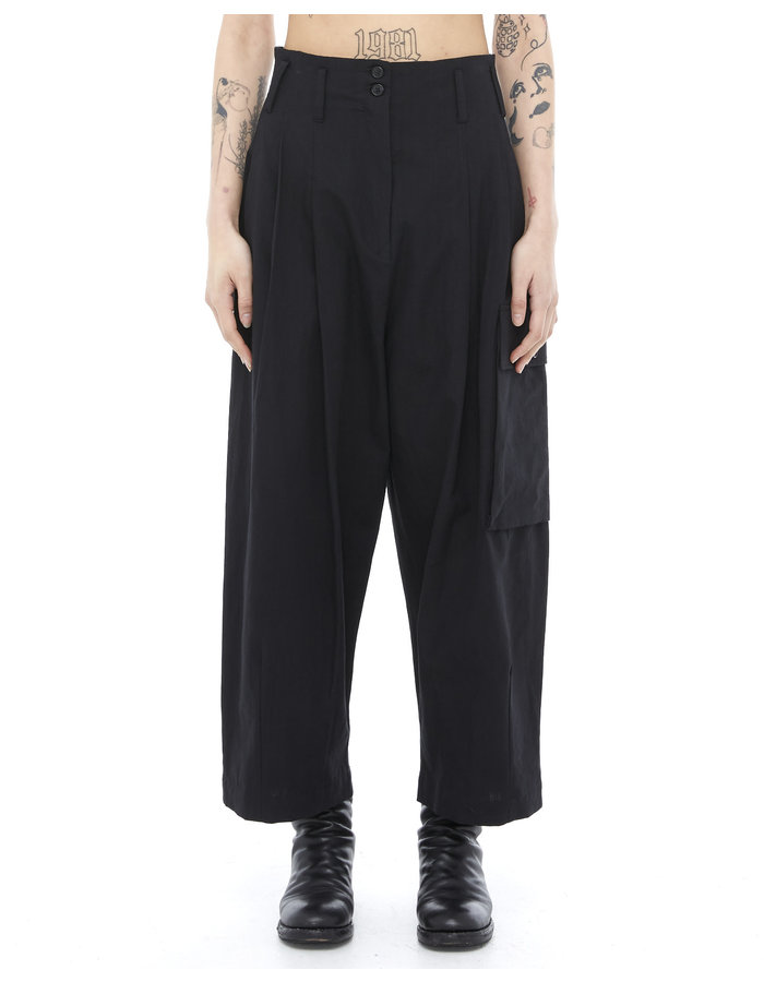 ISABEL BENENATO COTTON & LINEN WIDE LEG BAGGY CARGO PANT