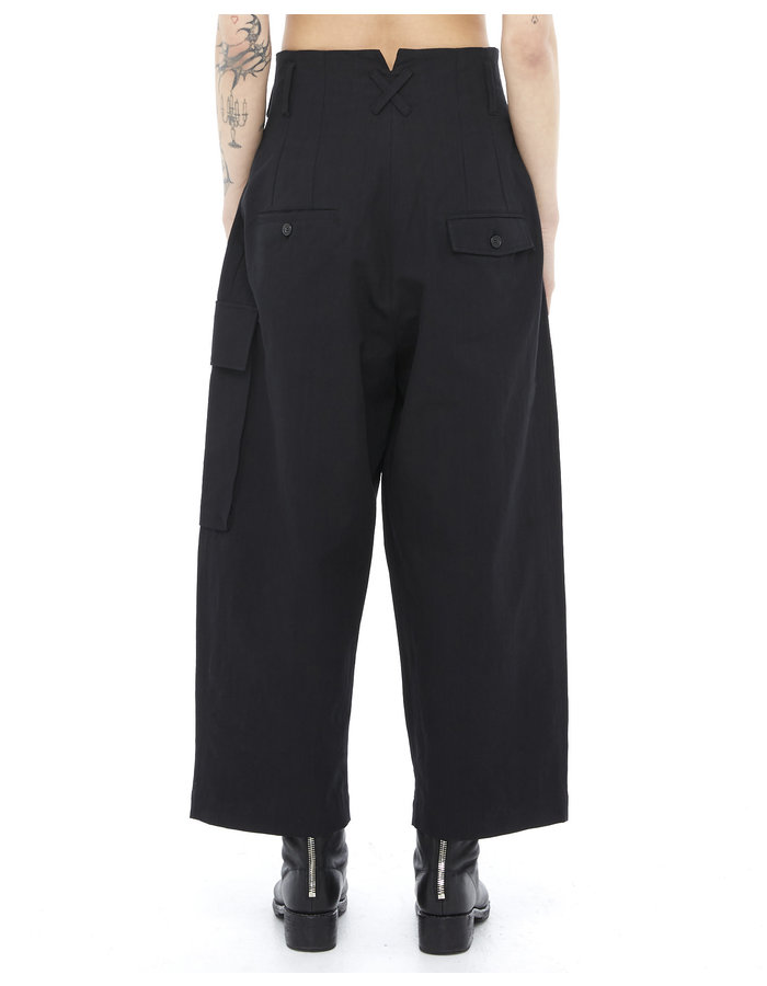 ISABEL BENENATO COTTON & LINEN WIDE LEG BAGGY CARGO PANT