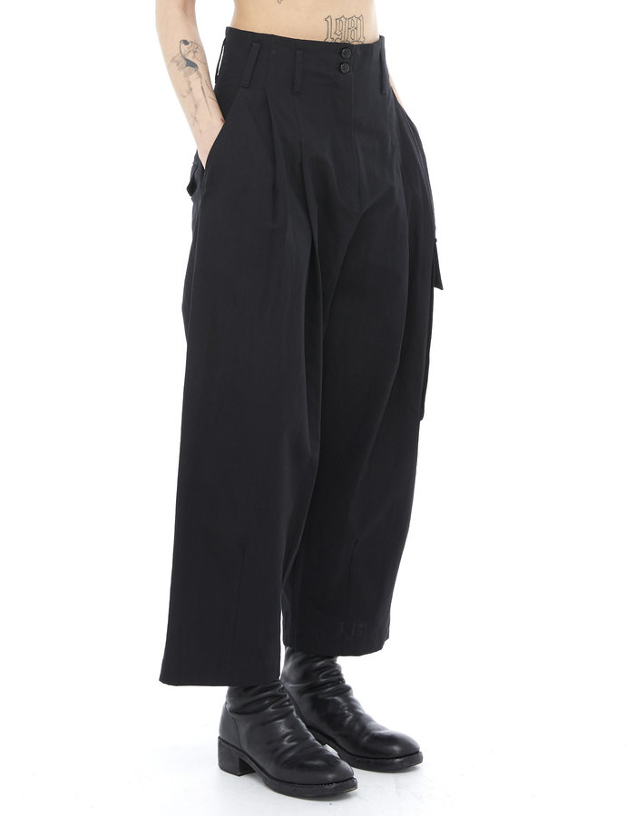 ISABEL BENENATO COTTON & LINEN WIDE LEG BAGGY CARGO PANT