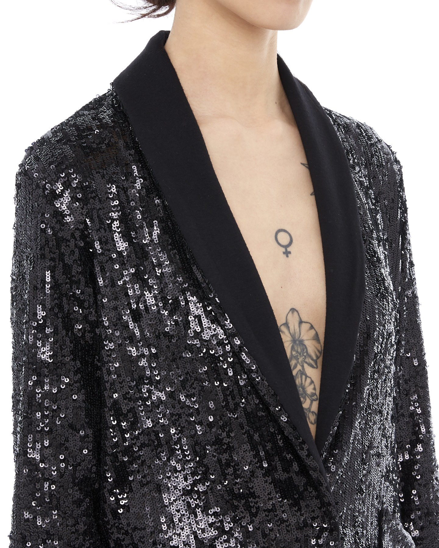 Yumi Silver Sequin Blazer With Pockets | Yumi