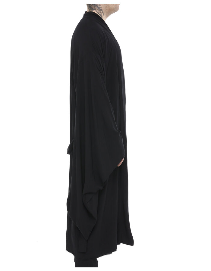 DAVIDS ROAD LIGHT WASHED COTTON LONG KIMONO - BLACK