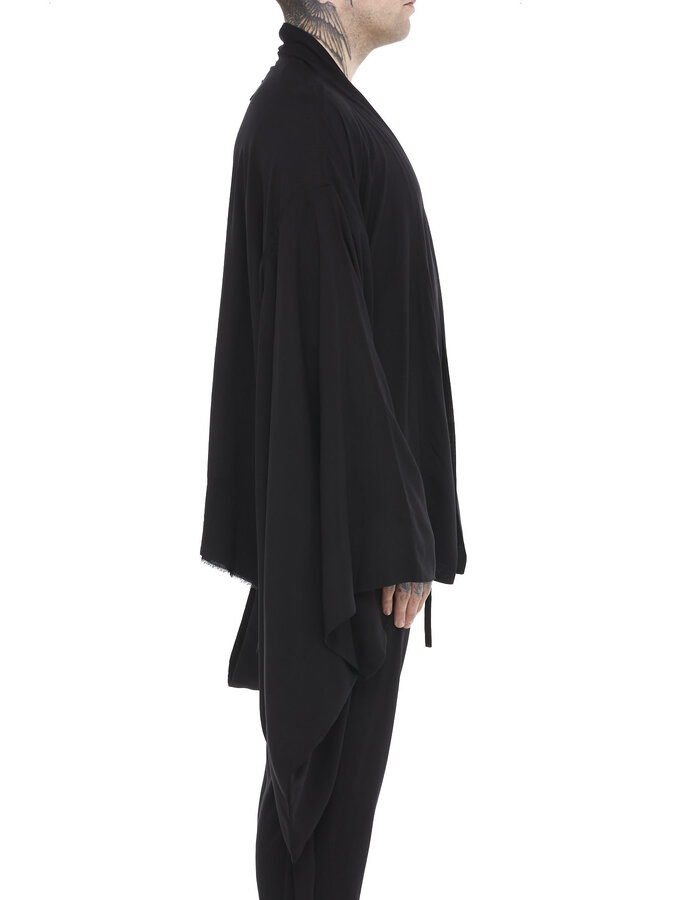 DAVIDS ROAD LIGHT WASHED COTTON KIMONO - BLACK