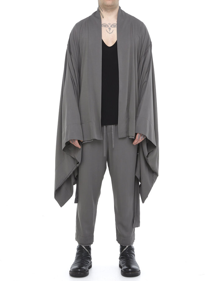 DAVIDS ROAD LIGHT WASHED COTTON KIMONO - GREY