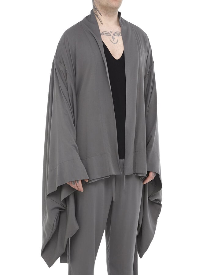 DAVIDS ROAD LIGHT WASHED COTTON KIMONO - GREY