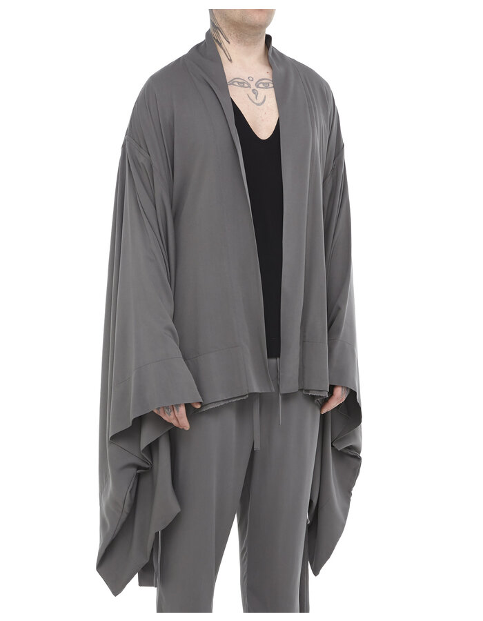 DAVIDS ROAD LIGHT WASHED COTTON KIMONO - GREY