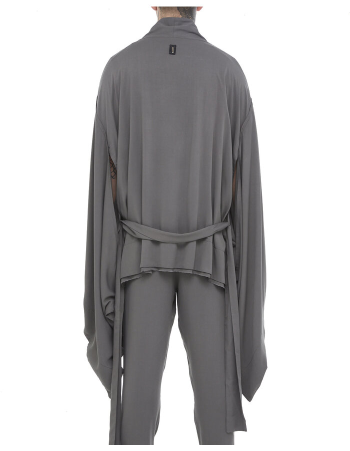 DAVIDS ROAD LIGHT WASHED COTTON KIMONO - GREY