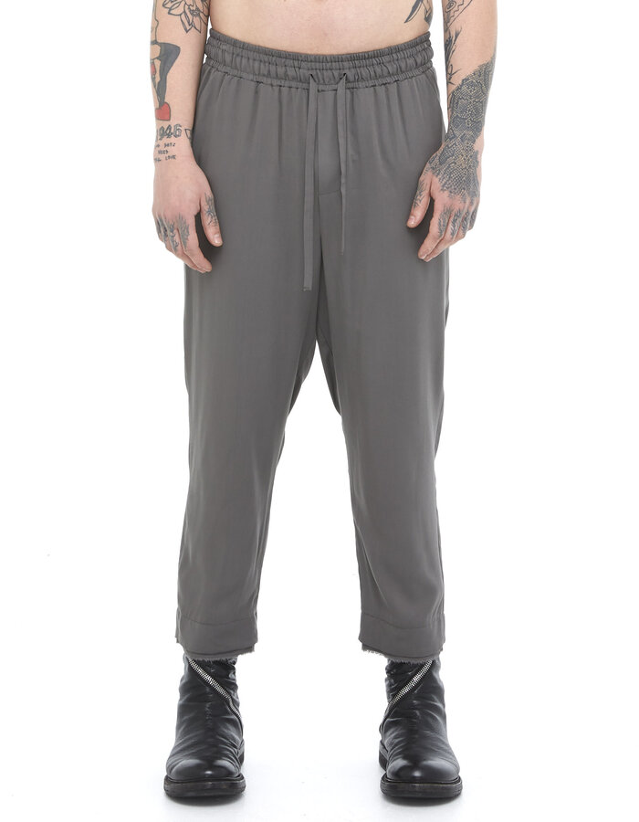 DAVIDS ROAD LIGHT WASHED COTTON CROPPED PANT - GREY