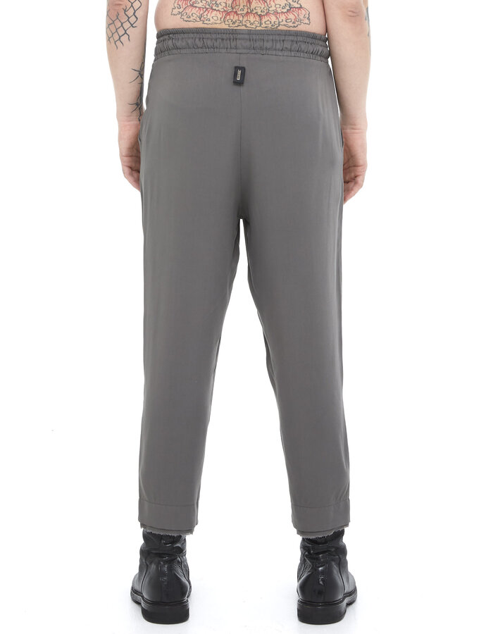 DAVIDS ROAD LIGHT WASHED COTTON CROPPED PANT - GREY