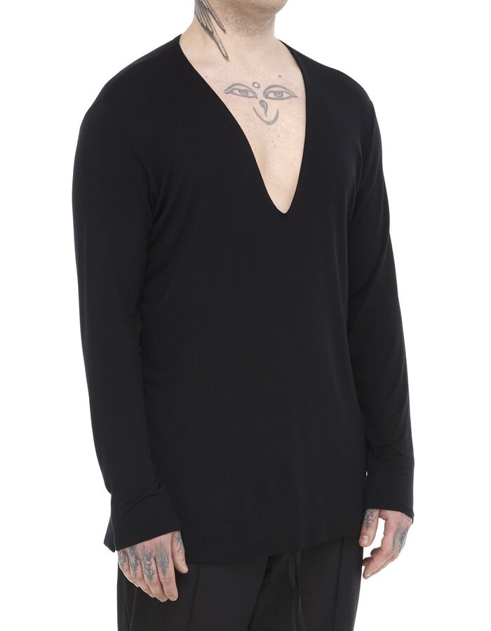 DAVIDS ROAD VISCOSE DEEP V-NECK LONGSLEEVE