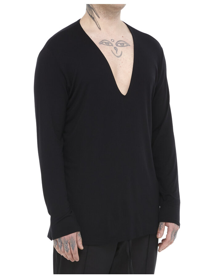 DAVIDS ROAD VISCOSE DEEP V-NECK LONGSLEEVE