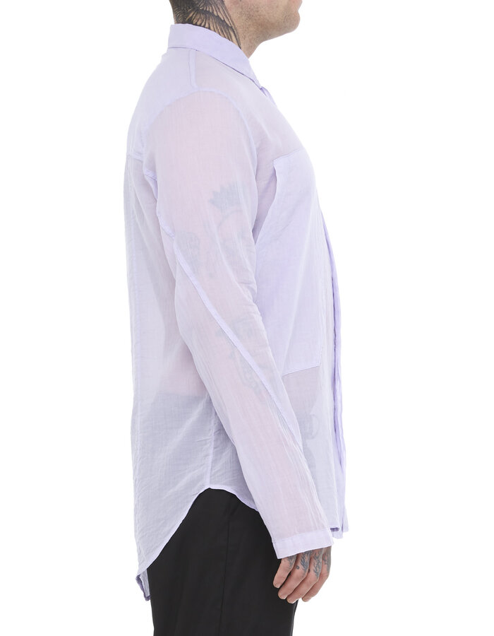 TOTUM PROJECT DOUBLE POCKET WASHED COTTON GAUZE SHIRT - IRIS