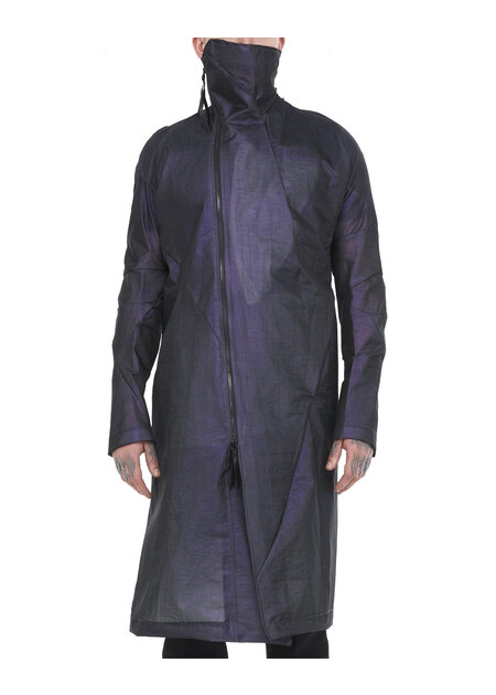 LEON EMANUEL BLANCK DISTORTION TRENCH COAT - IRIDESCENT CRINKLE TECH