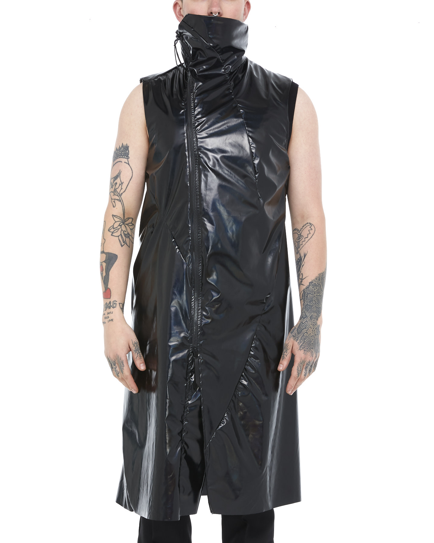 DISTORTION TRENCH VEST - TECNO SHINY