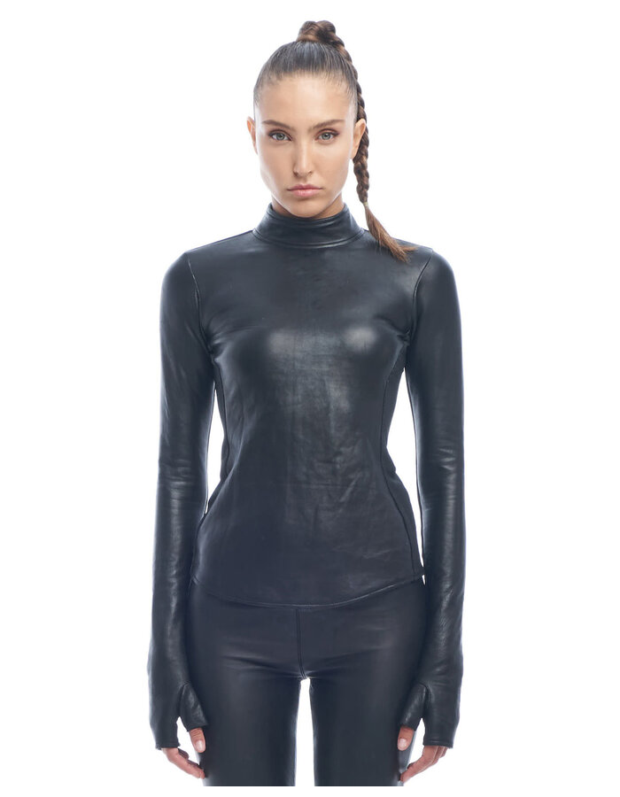 GELAREH DESIGNS ARCEY FULL LEATHER TOP