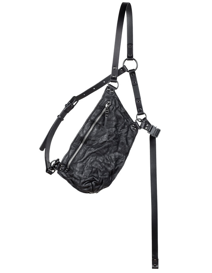 TEO + NG TSIN CROSSBODY LEATHER HARNESS BAG