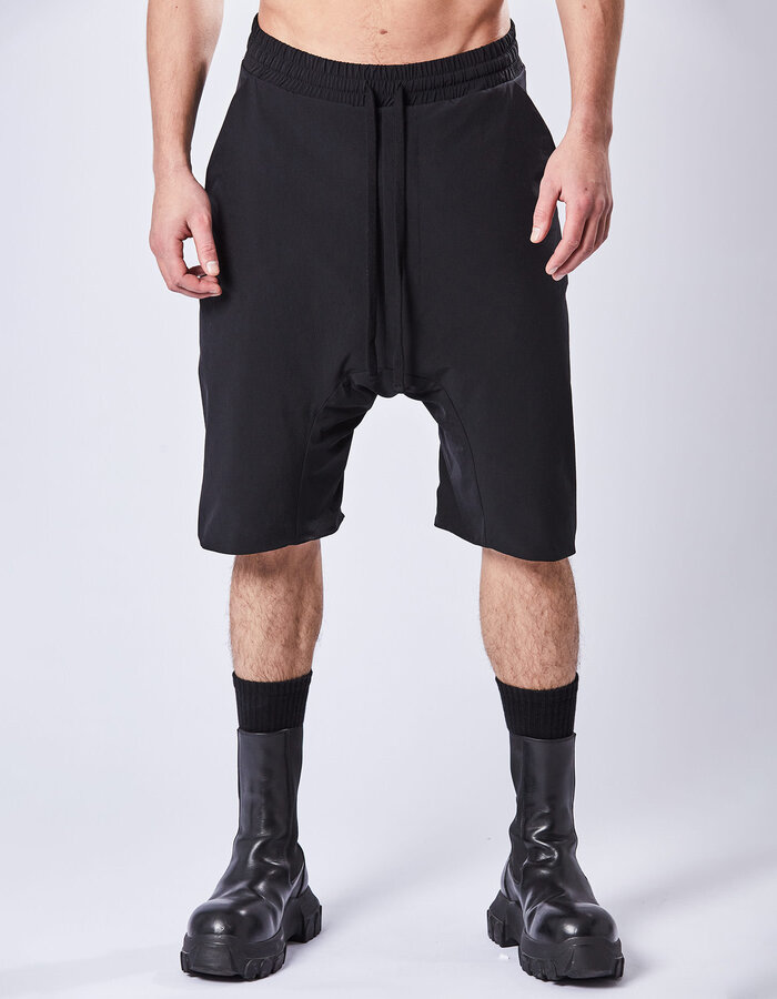 THOM KROM PADDED STRETCH NYLON DROP CROTCH SHORTS