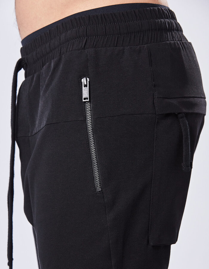 THOM KROM STRETCH COTTON & NYLON PANEL JOGGERS